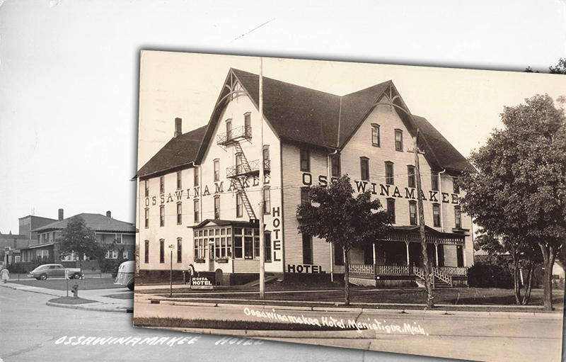 The Hotel Ossawinamkee, built by the Chicago Lumber Co., operated from 1883 to the 1950s