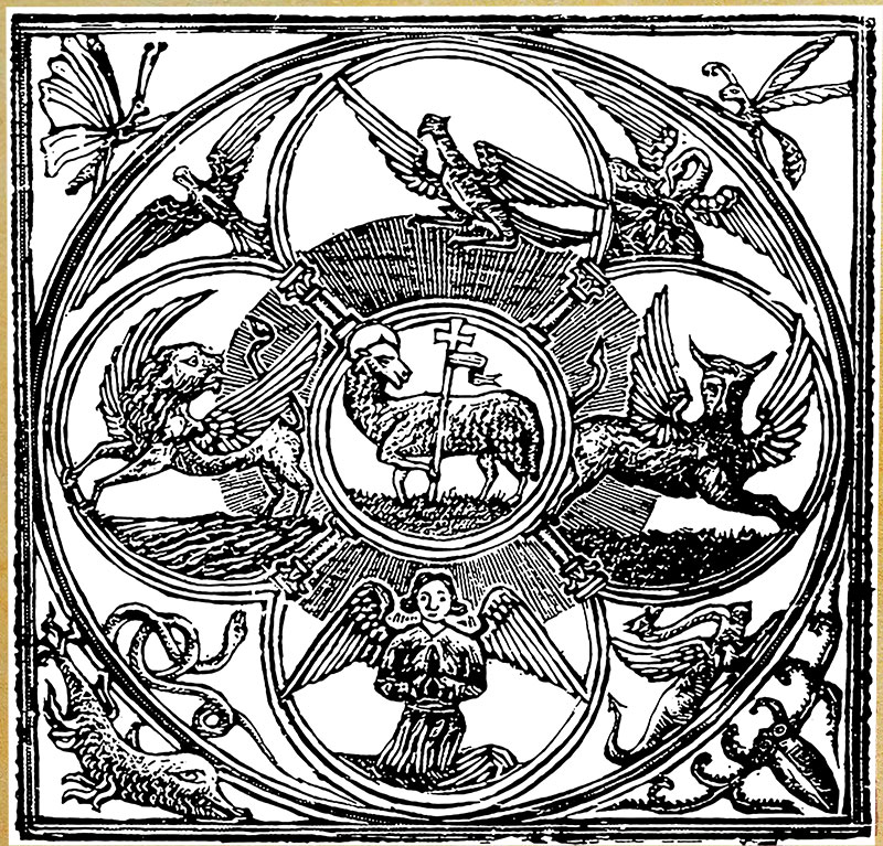 Click to see the color version on the book cover, as discussed in The Bestiary of Christ by Louis Charbonneau-Lassay, 1940