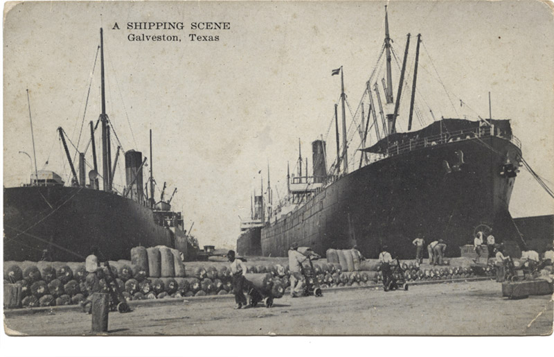 A Shipping Scene: Piers 10 and 11, Galveston, Texas