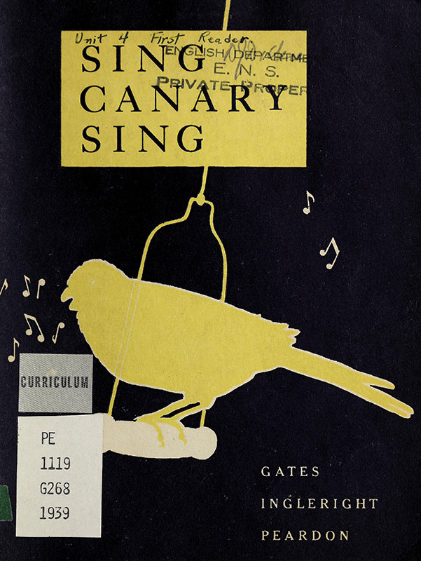 Click to reveal the title page illustration.  From Sing Canary Sing by Gates, Ingleright & Peardon, 1939