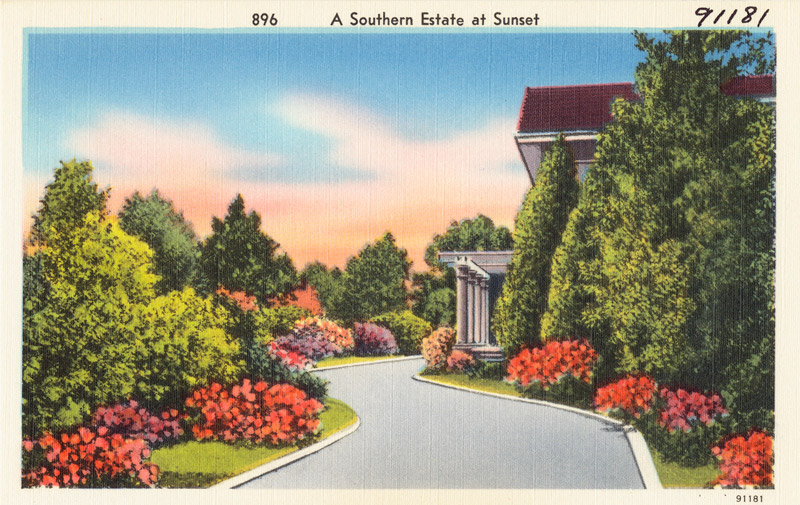 A southern estate at sunset