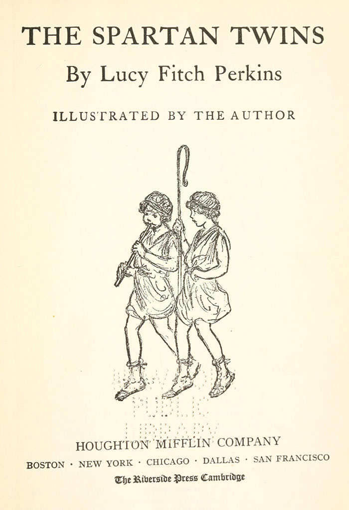 From The Spartan Twins by Lucy Fitch Perkins, 1918
