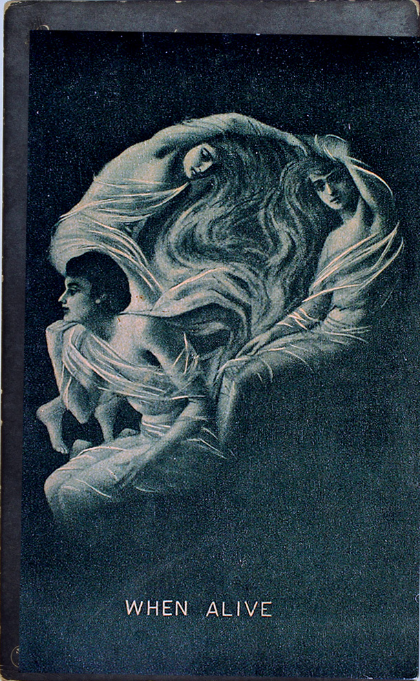 Three maidens forming a skull face