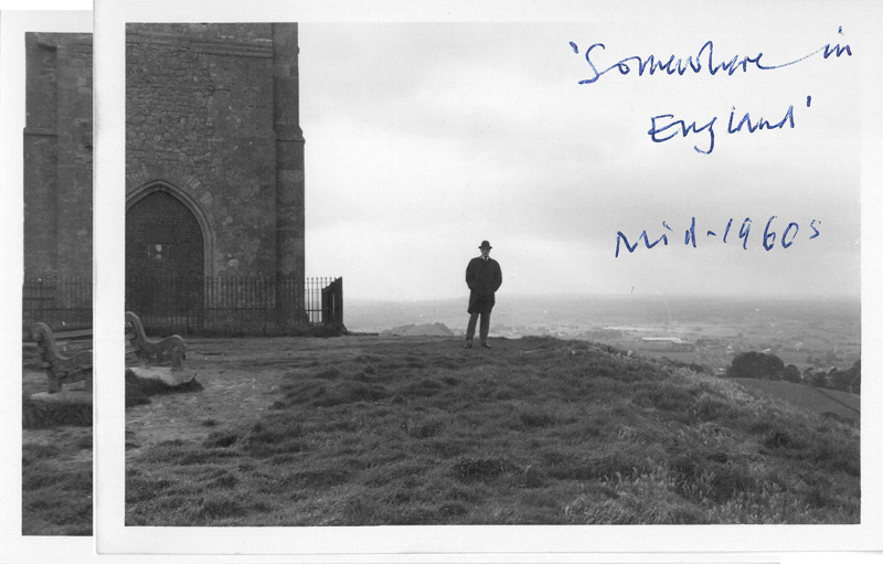 William Burroughs plays a statue at Glastonbury Tor